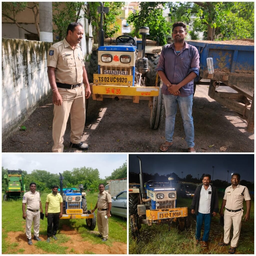 అక్రమ ఇసుక రవాణా చేస్తున్న మూడు ట్రాక్టర్లు పట్టివేత