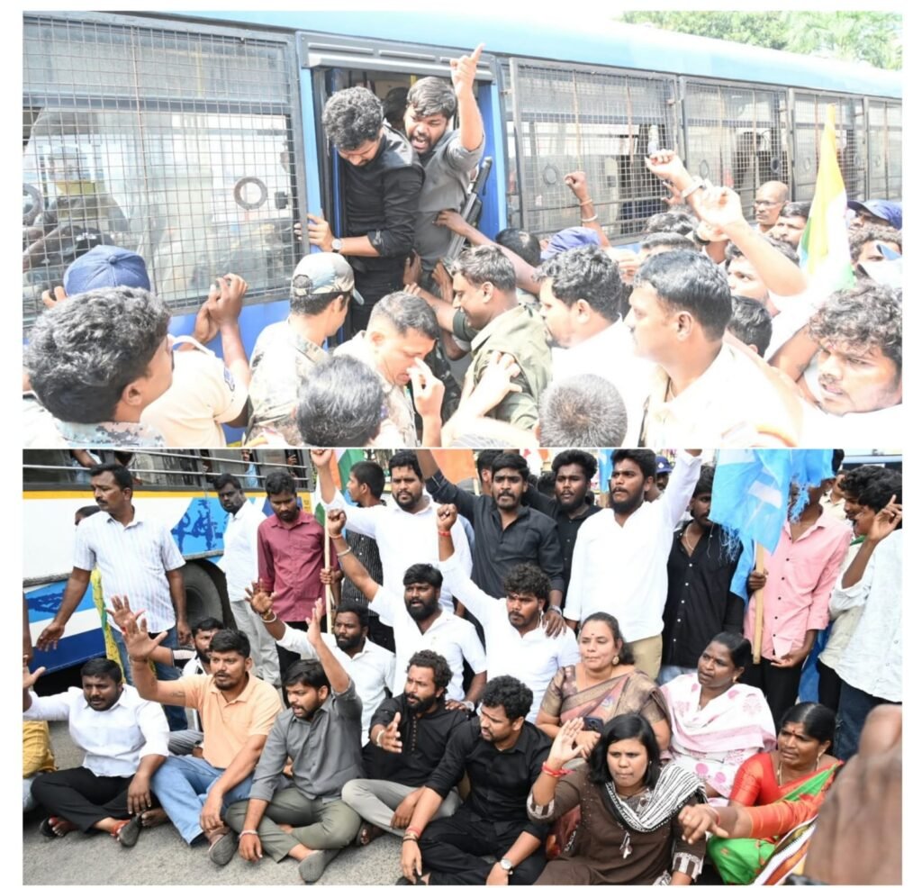 మహిళా కార్యకర్తలపై దాడిని ఖండిస్తూ ఎన్‌ఎస్‌యూఐ నిరసన